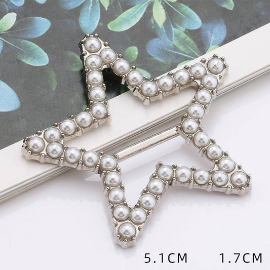 FIVE-POINTED STAR PEARL INLAID SILK SCARF RING