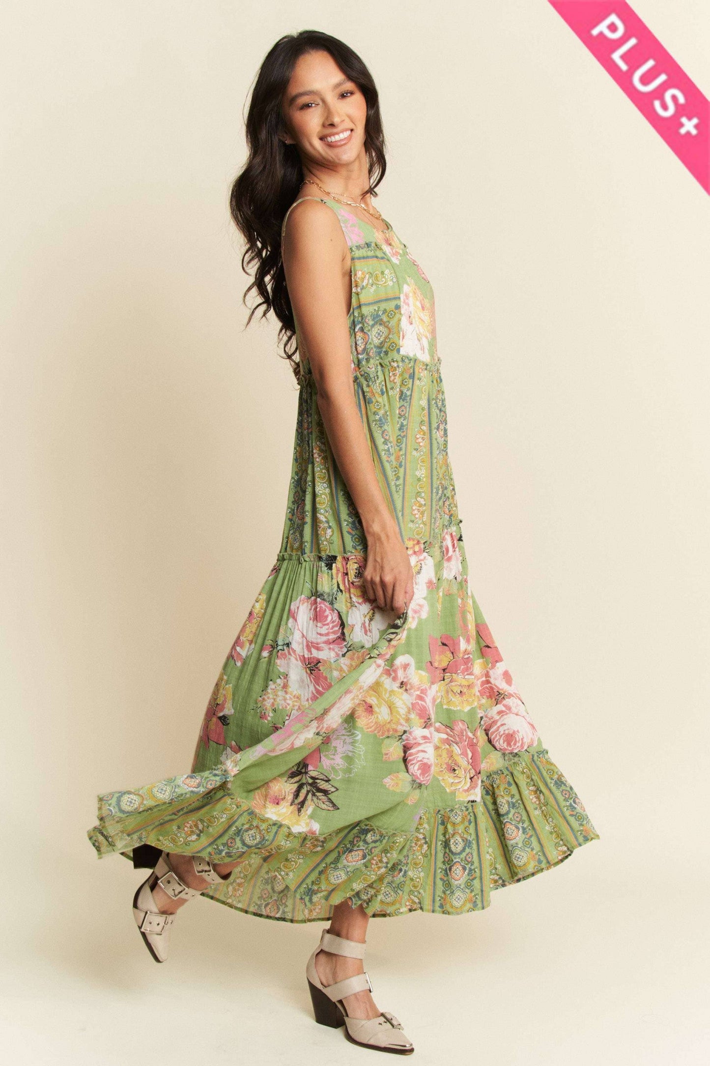 PLUS SIZE FLORAL BOHO DRESS