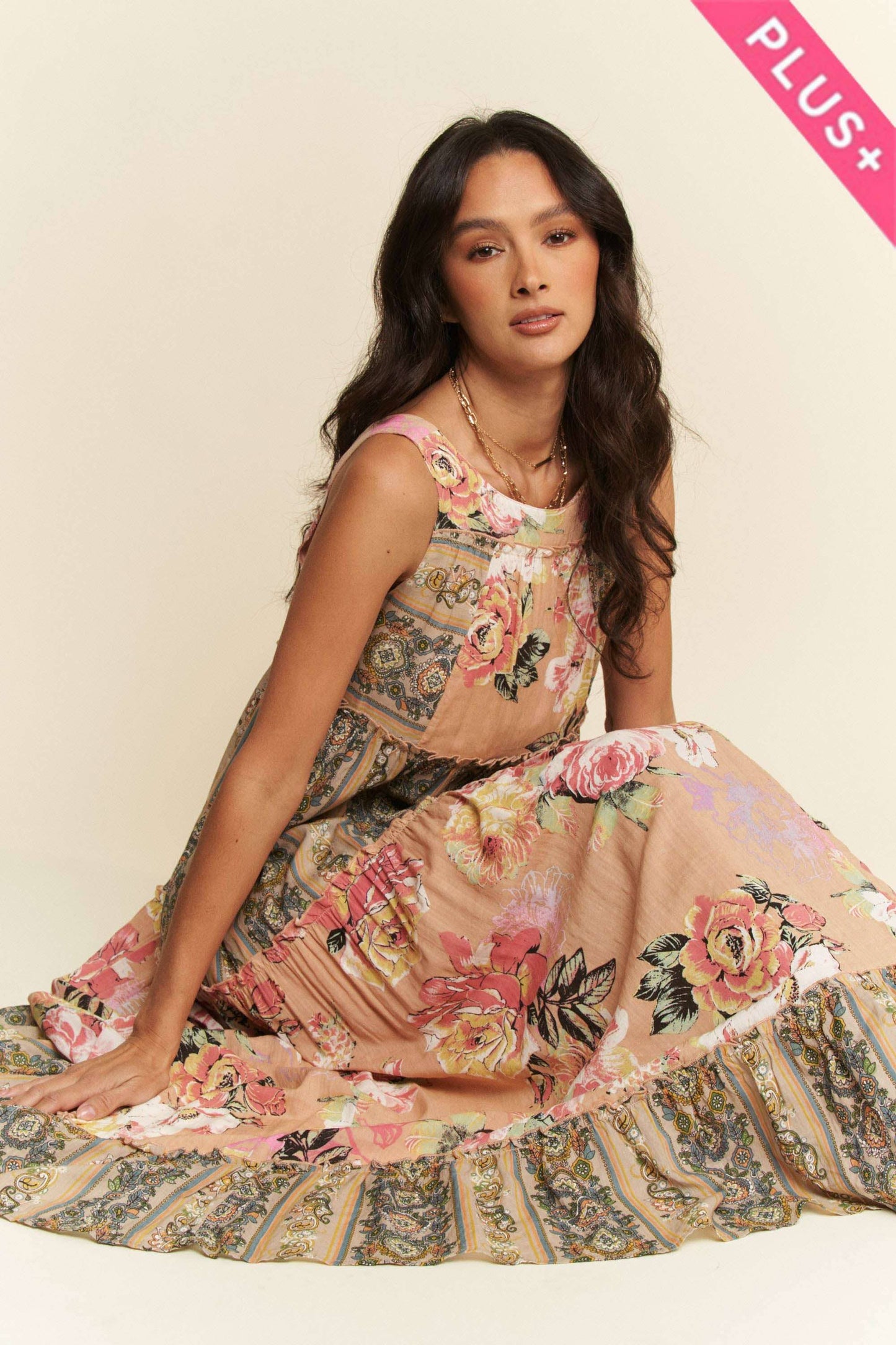 PLUS SIZE FLORAL BOHO DRESS