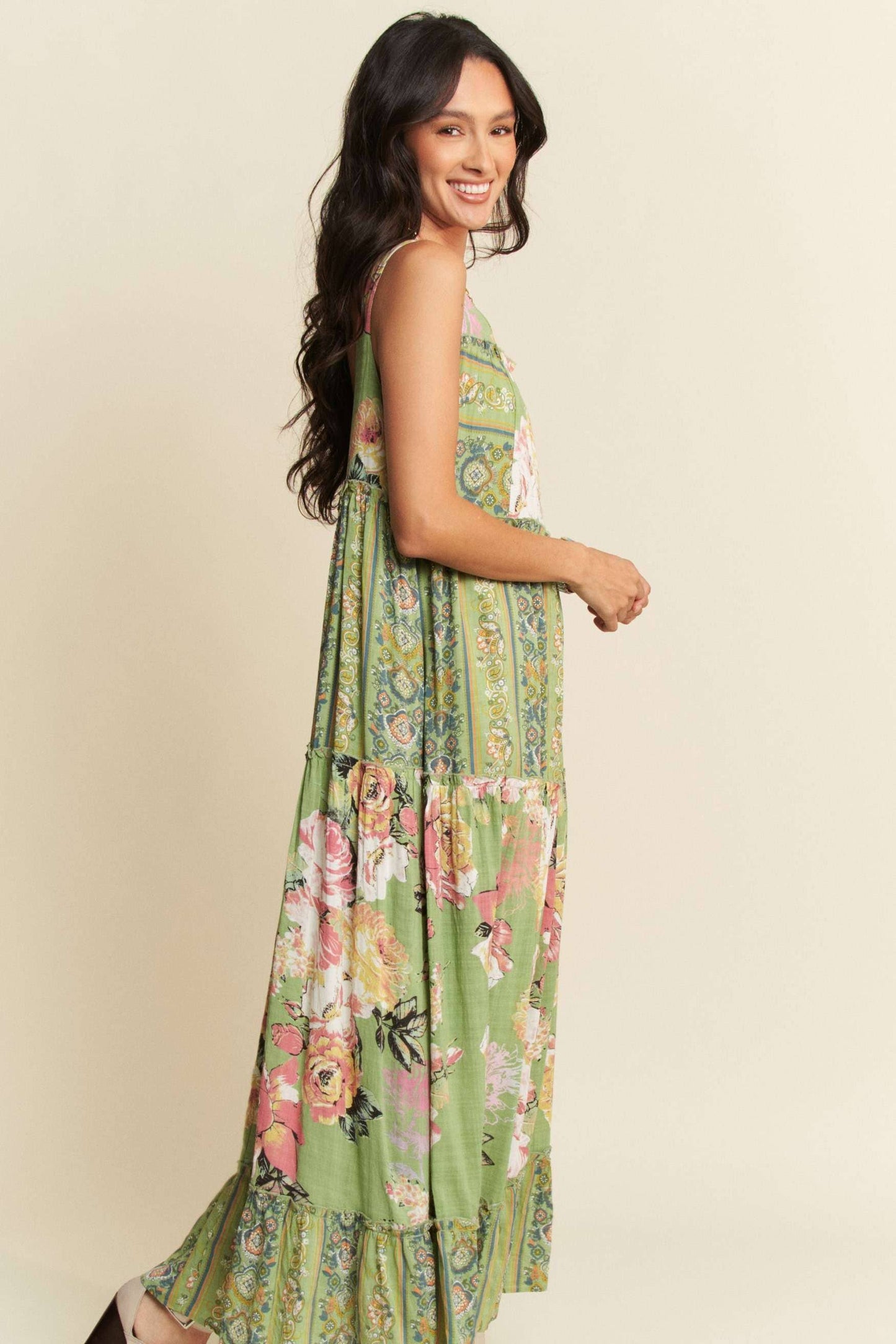 PLUS SIZE FLORAL BOHO DRESS