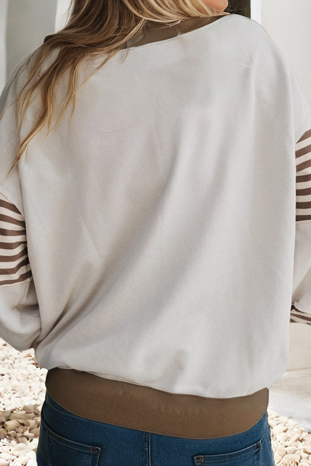 LDC Striped and Colorblock Sweatshirt