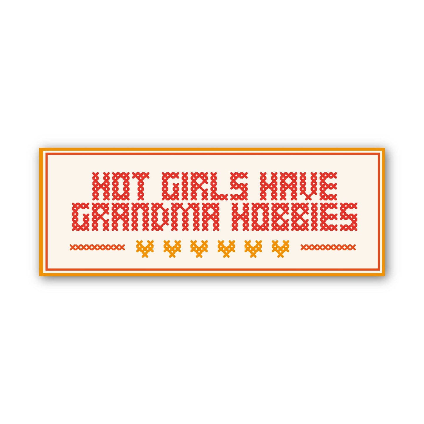 Hot girls have grandma hobbies needlepoint sticker