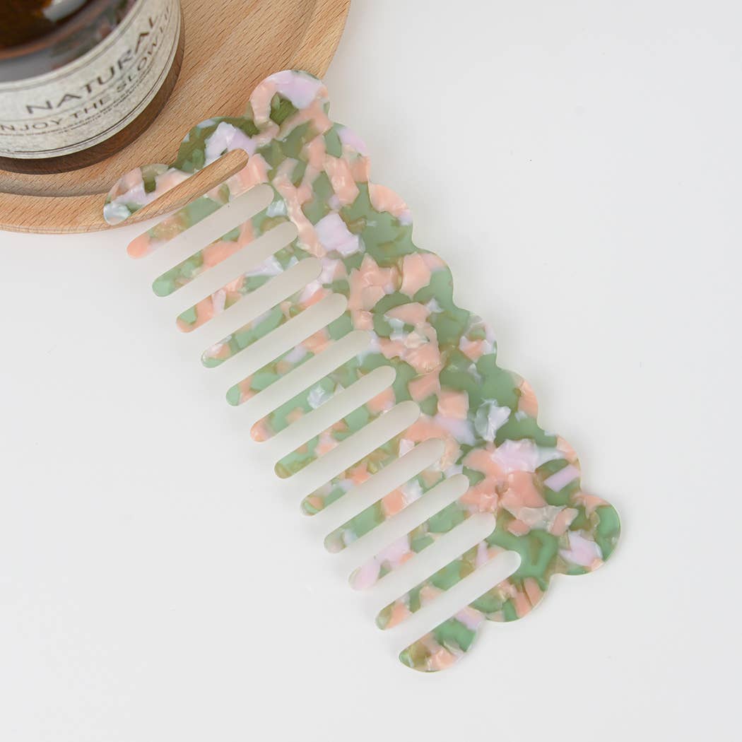 Multicolor Wide-tooth Hair Comb, Eco-Friendly