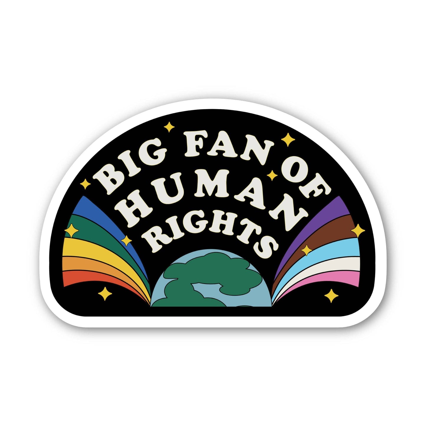 Big Moods - "Big fan of human rights" Pride Fan Sticker