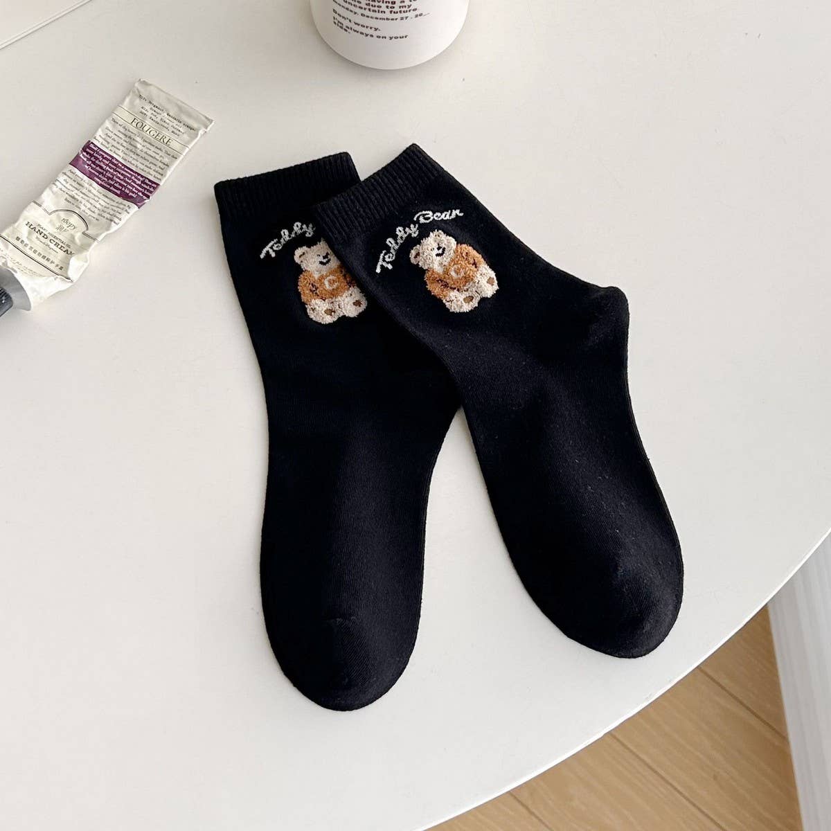 Bear Pattern Cotton Crew Socks