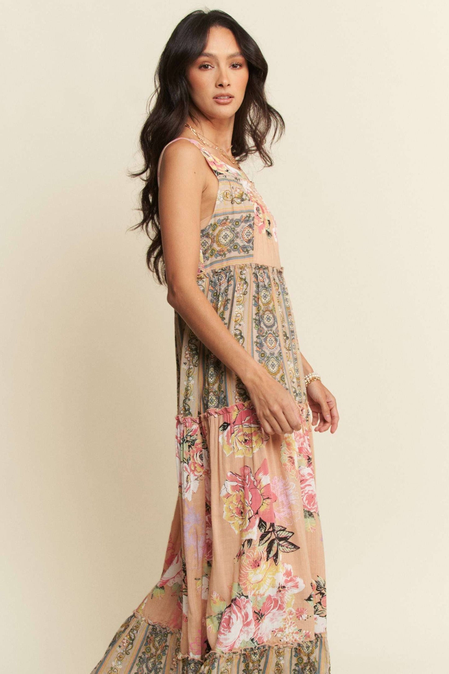 PLUS SIZE FLORAL BOHO DRESS