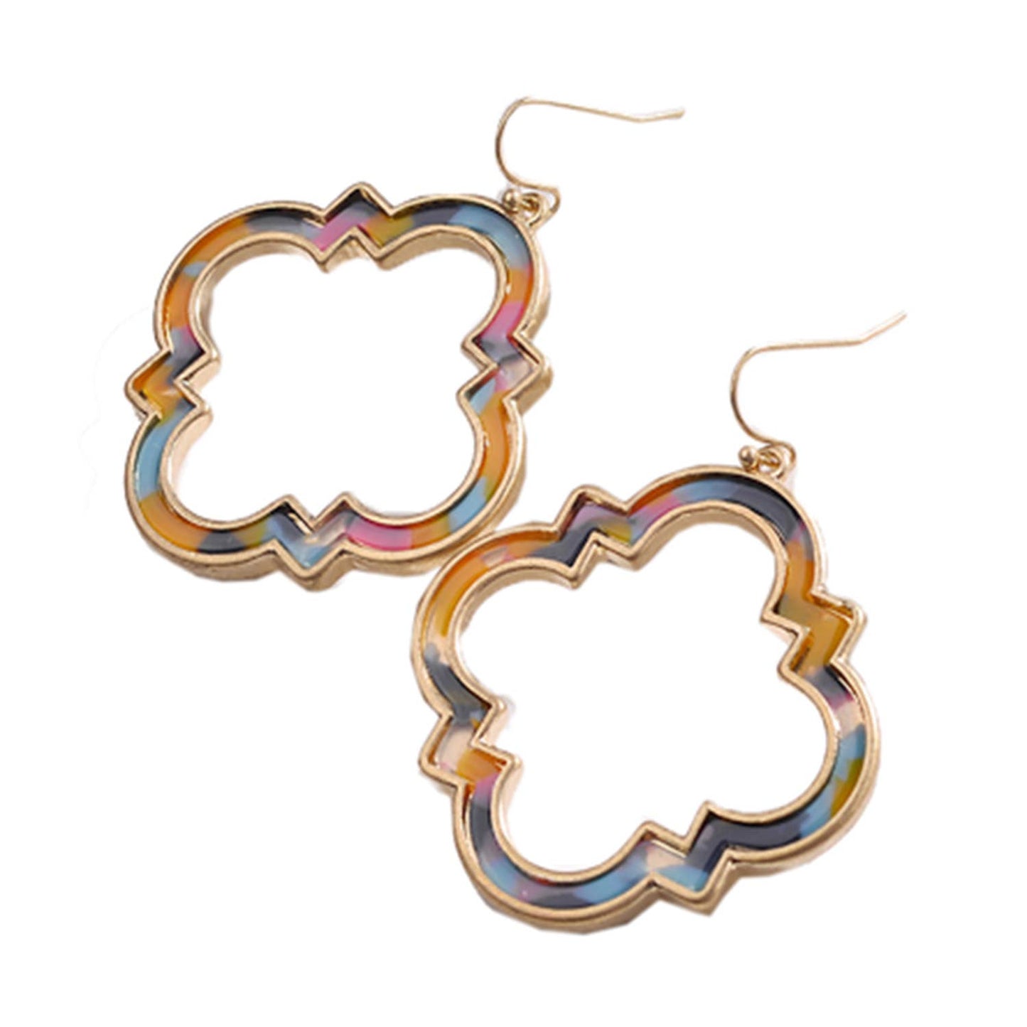 Morocco Frame Tortoise Shell Dangle Earrings