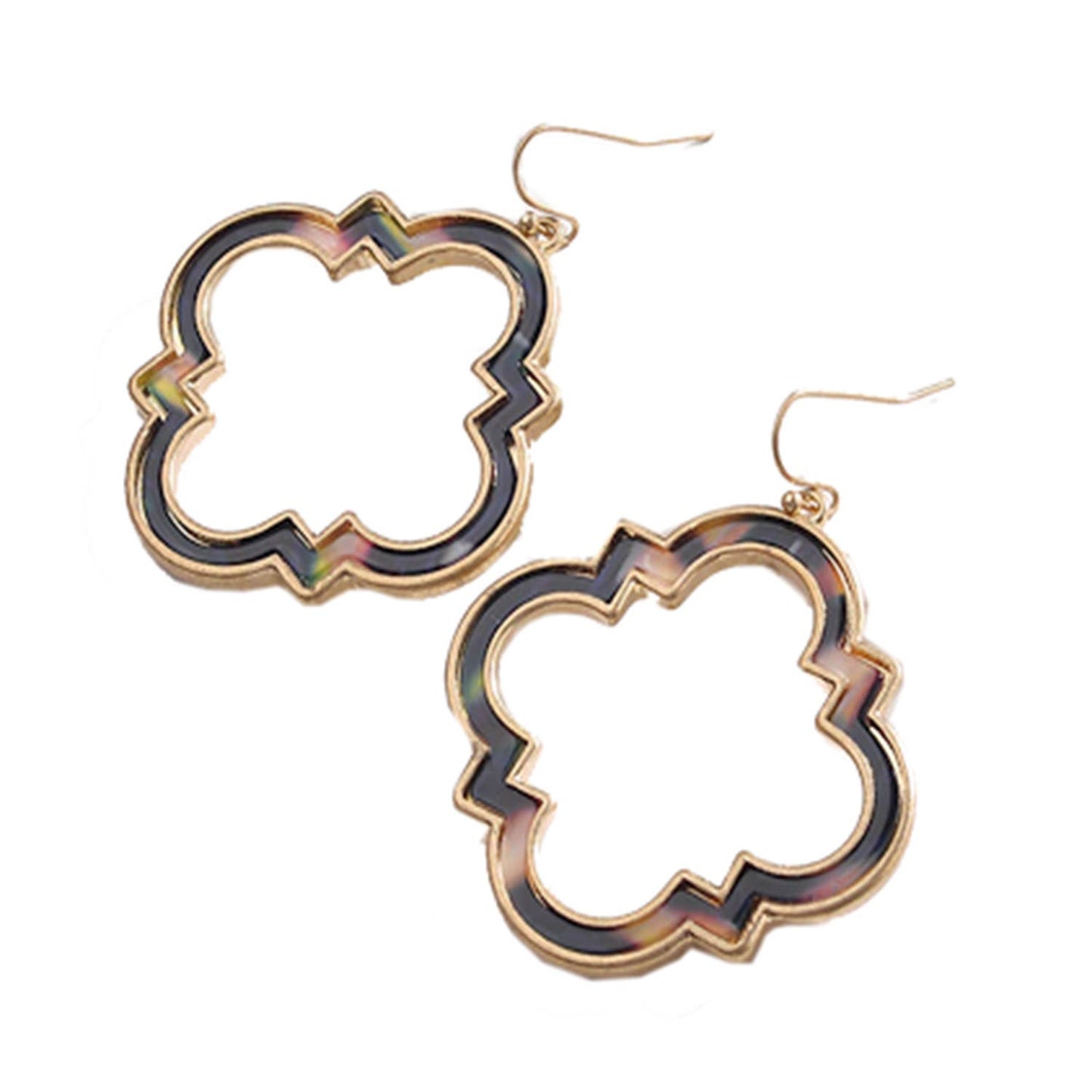 Morocco Frame Tortoise Shell Dangle Earrings