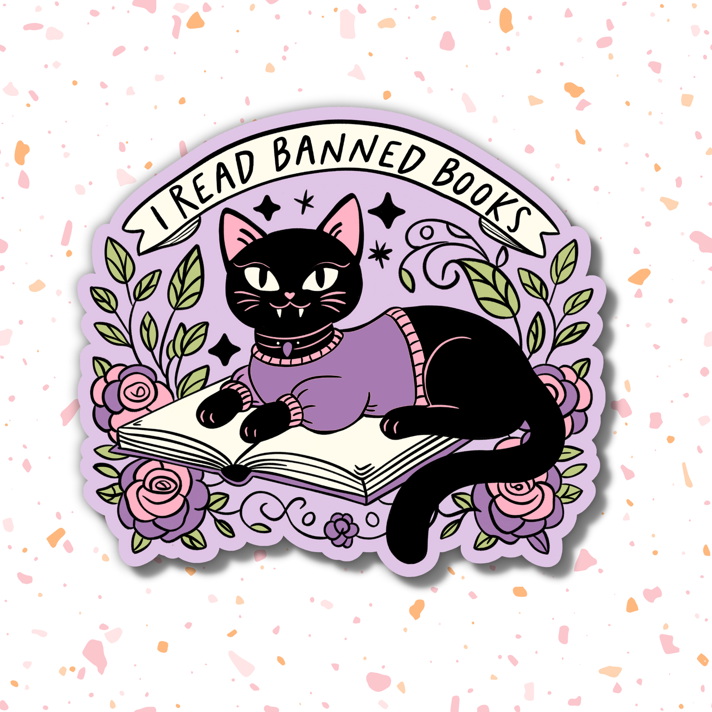 Black Cat Banned Books Sticker