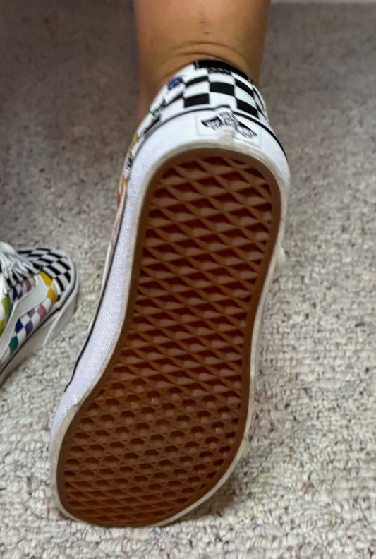 RESTYLED Vans Rainbow Checkered