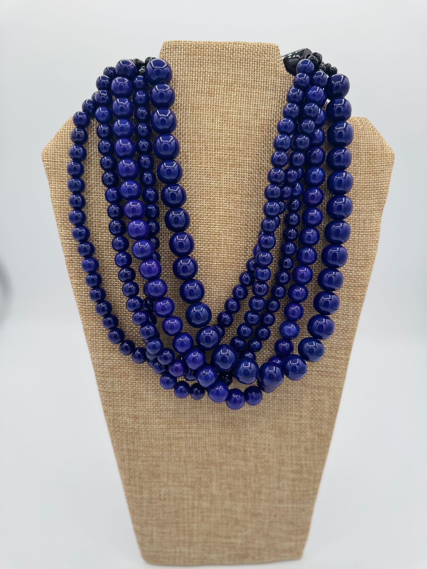 Blue Bead Buffalo Hook Necklace