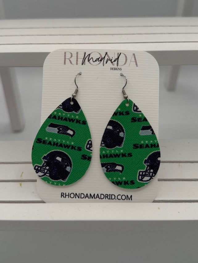 Rhonda Madrid Designs - Seahawks earrings