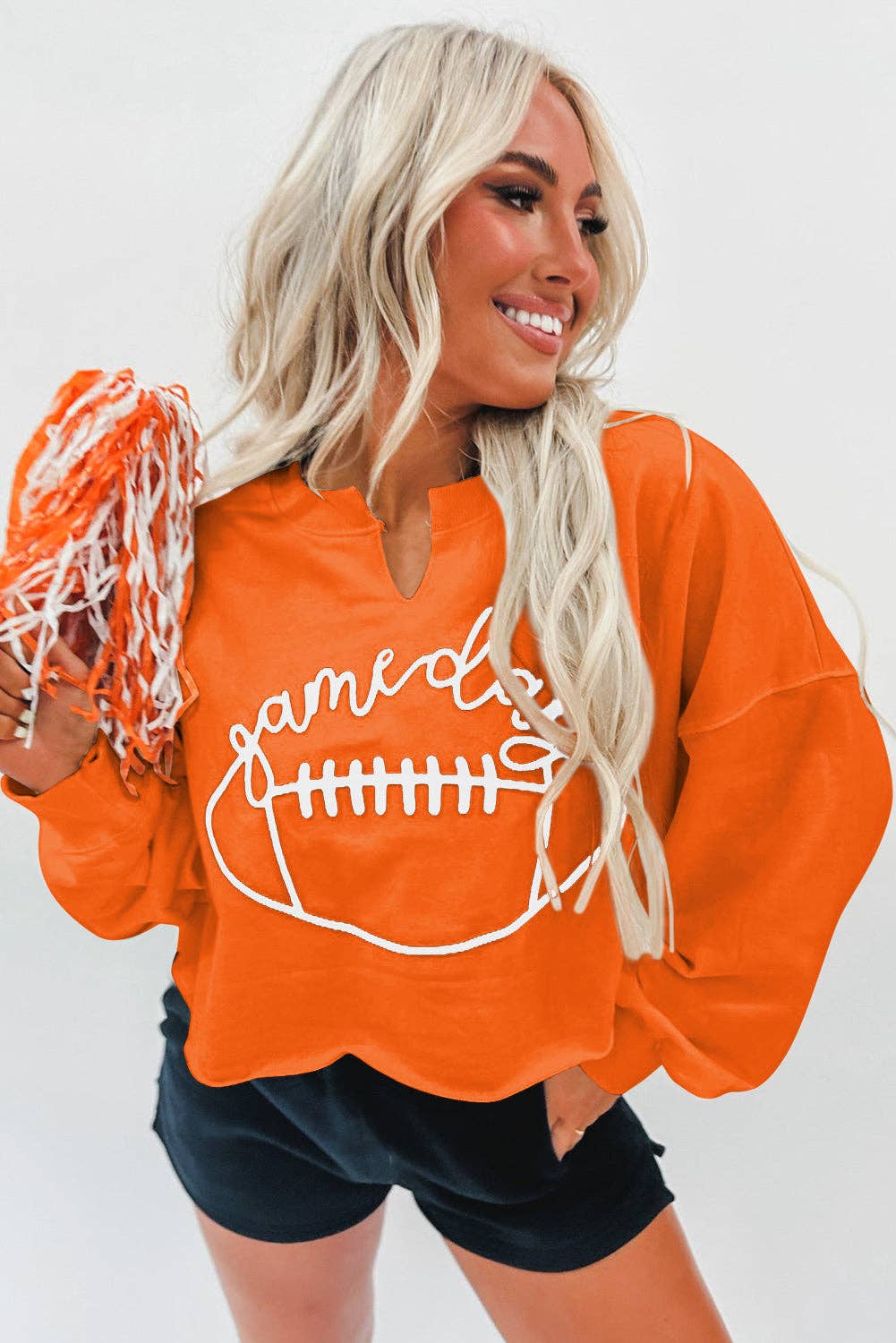 Game Day Slit Neck Sweatshirt
