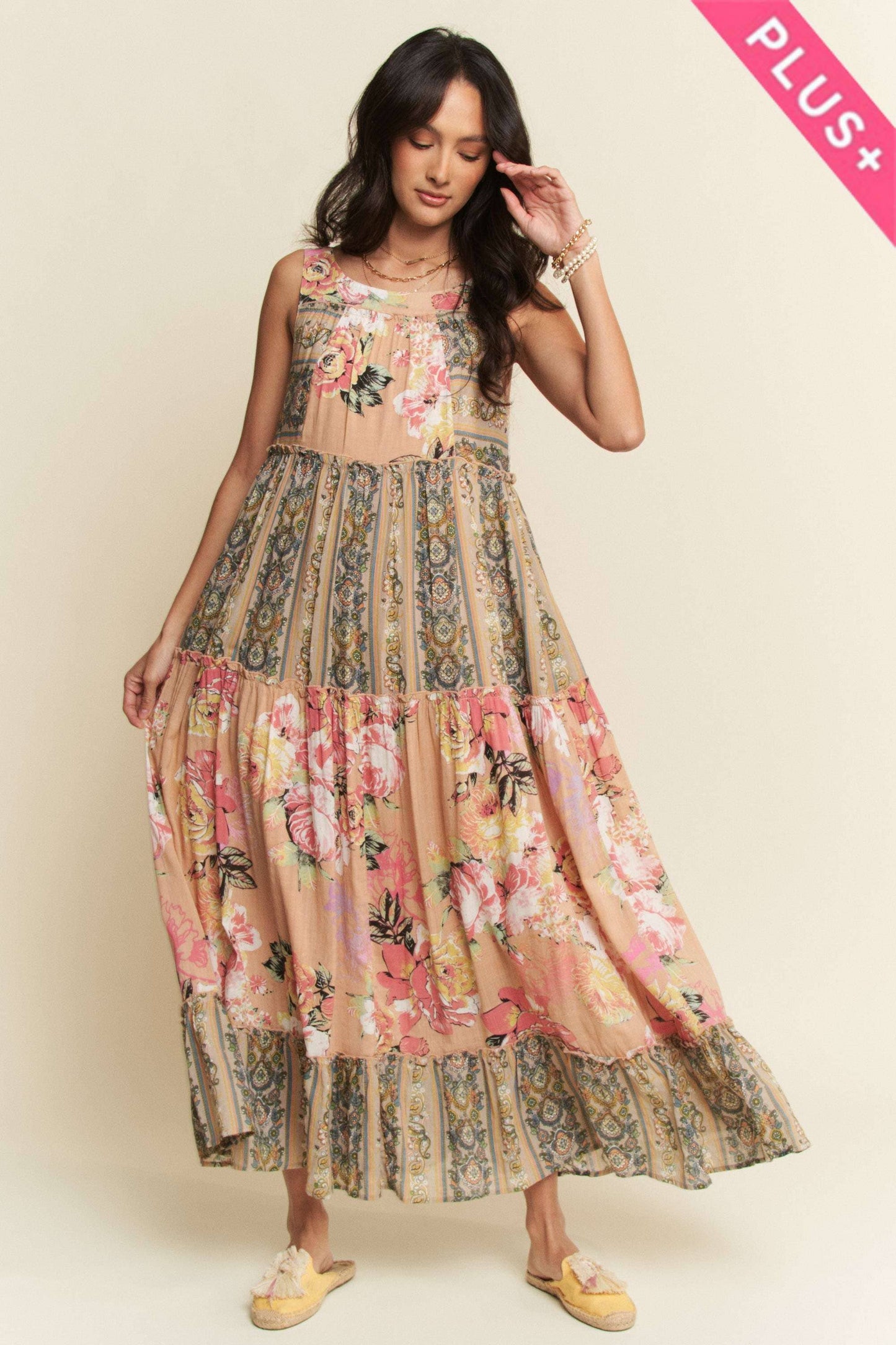 PLUS SIZE FLORAL BOHO DRESS