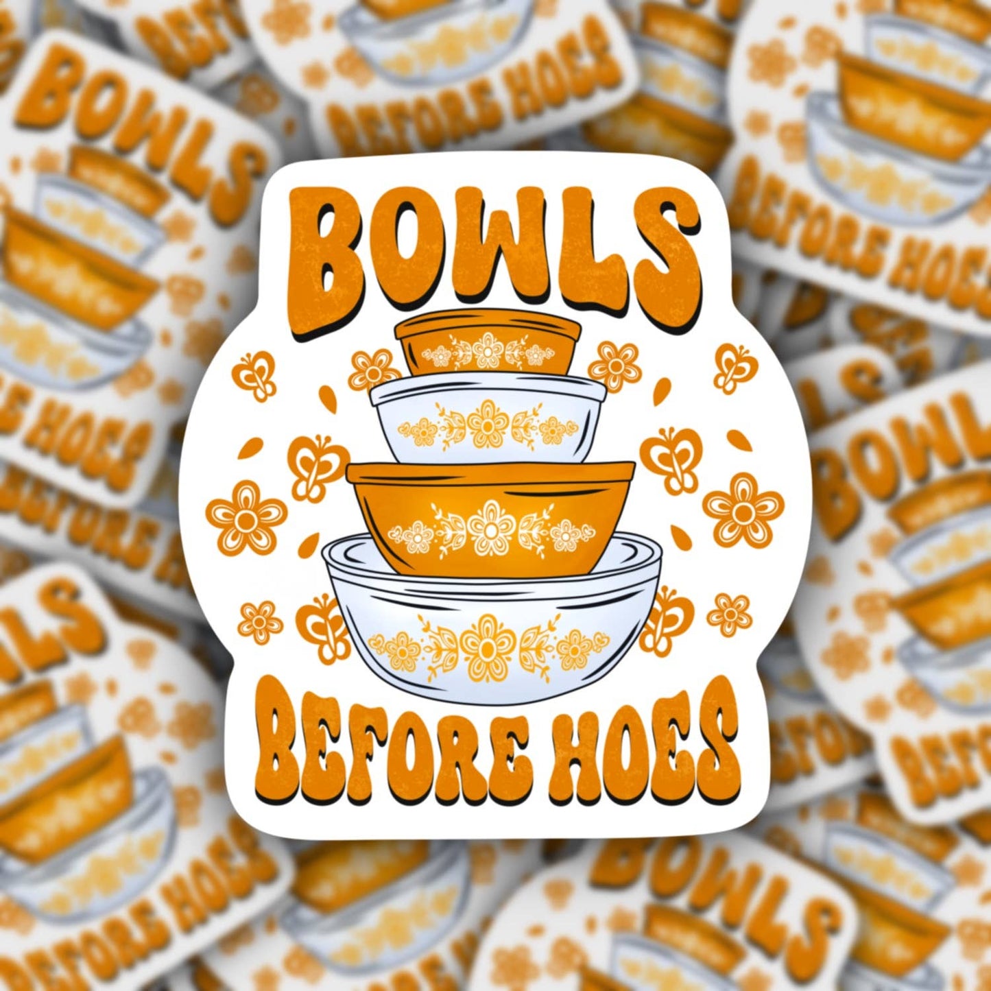 Bowl before Hoes, Vintage Butterfly Sticker