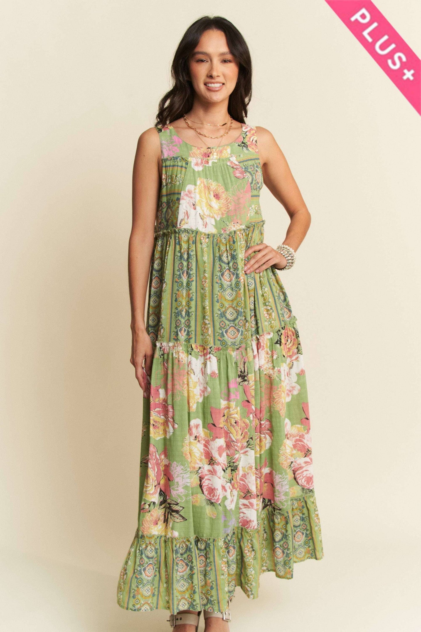 PLUS SIZE FLORAL BOHO DRESS