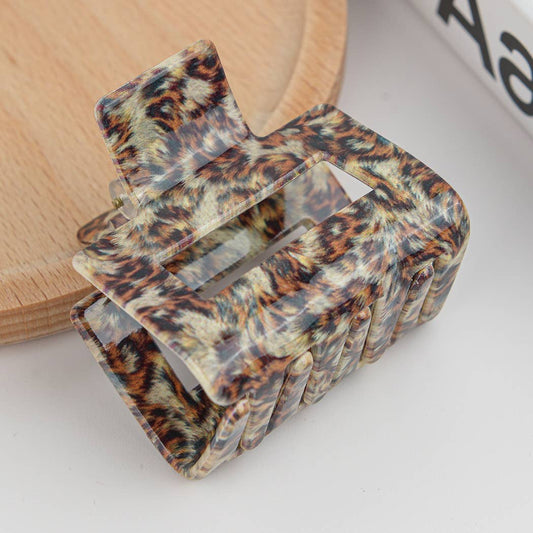 Square Colorful Print Hair Claw Clip