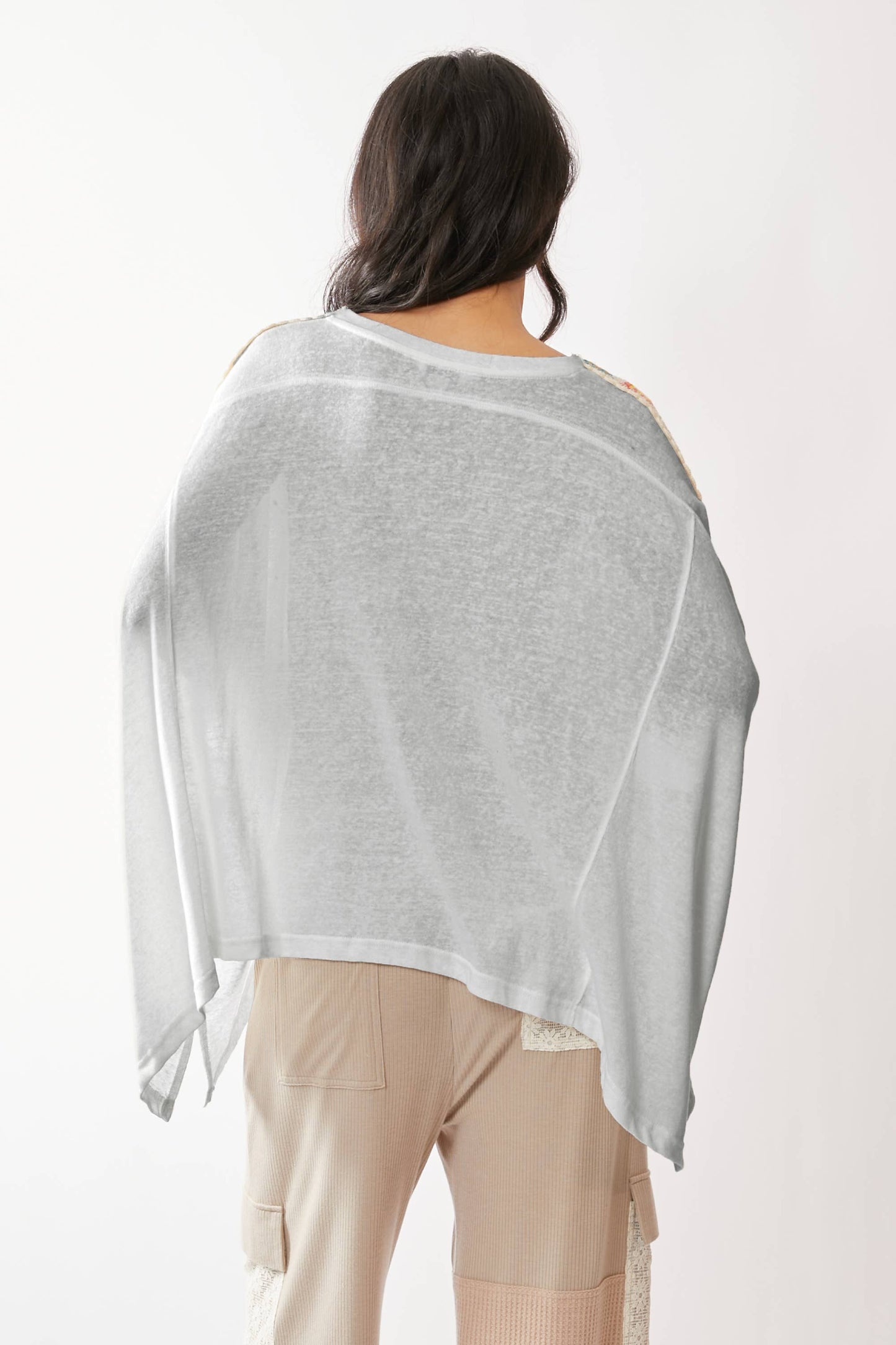 PLUS SIZE High-Low Tunic with Crochet Trim