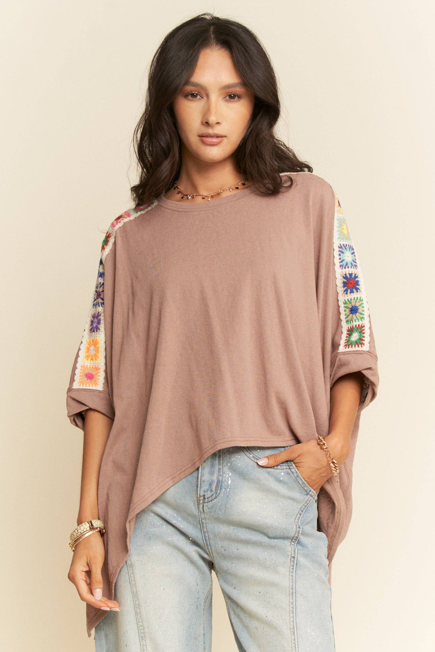 Crochet High-Low Trimmed Tunic