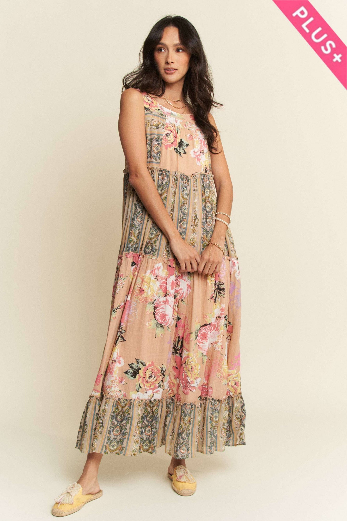 PLUS SIZE FLORAL BOHO DRESS