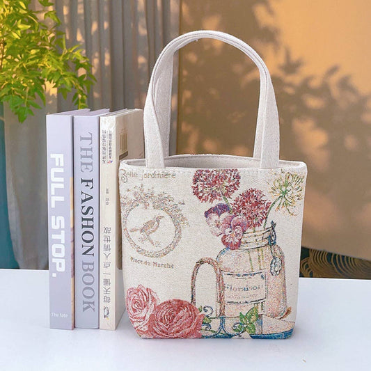 Embroidered Canvas Handbag
