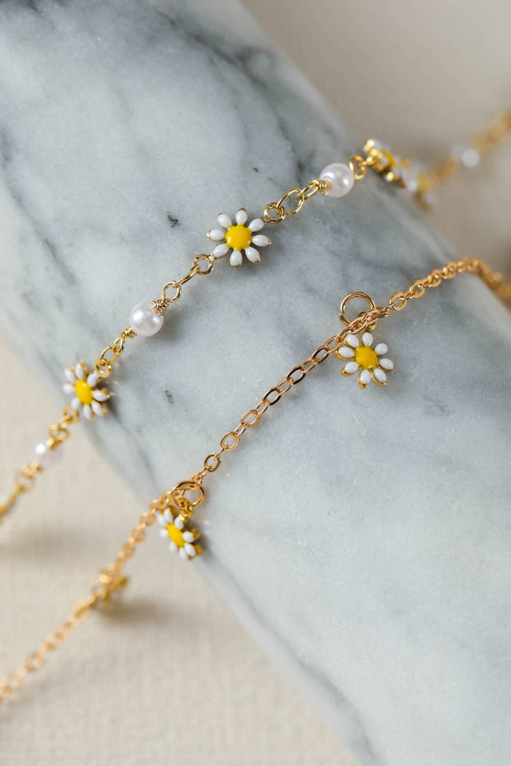 Daisy & Pearl Chain Anklet