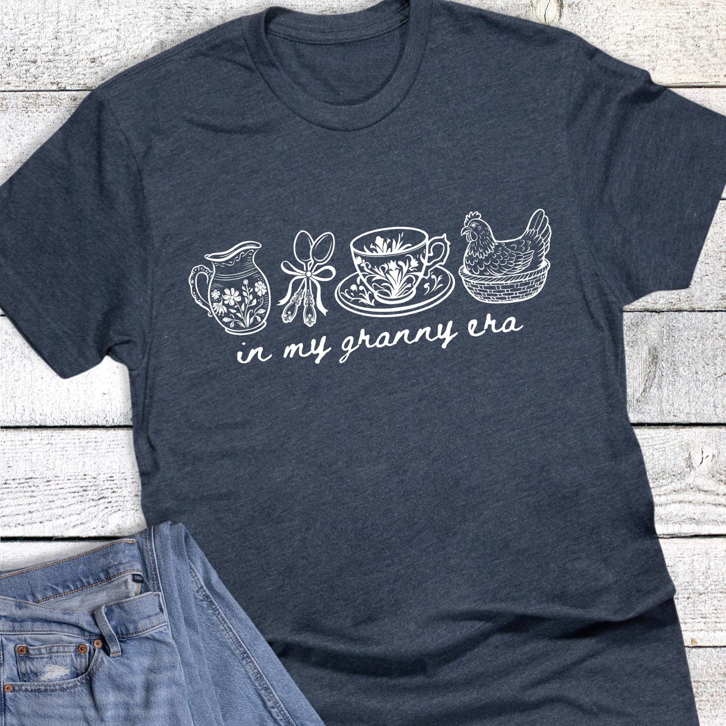 In My Granny Era Graphic Tee - Navy
