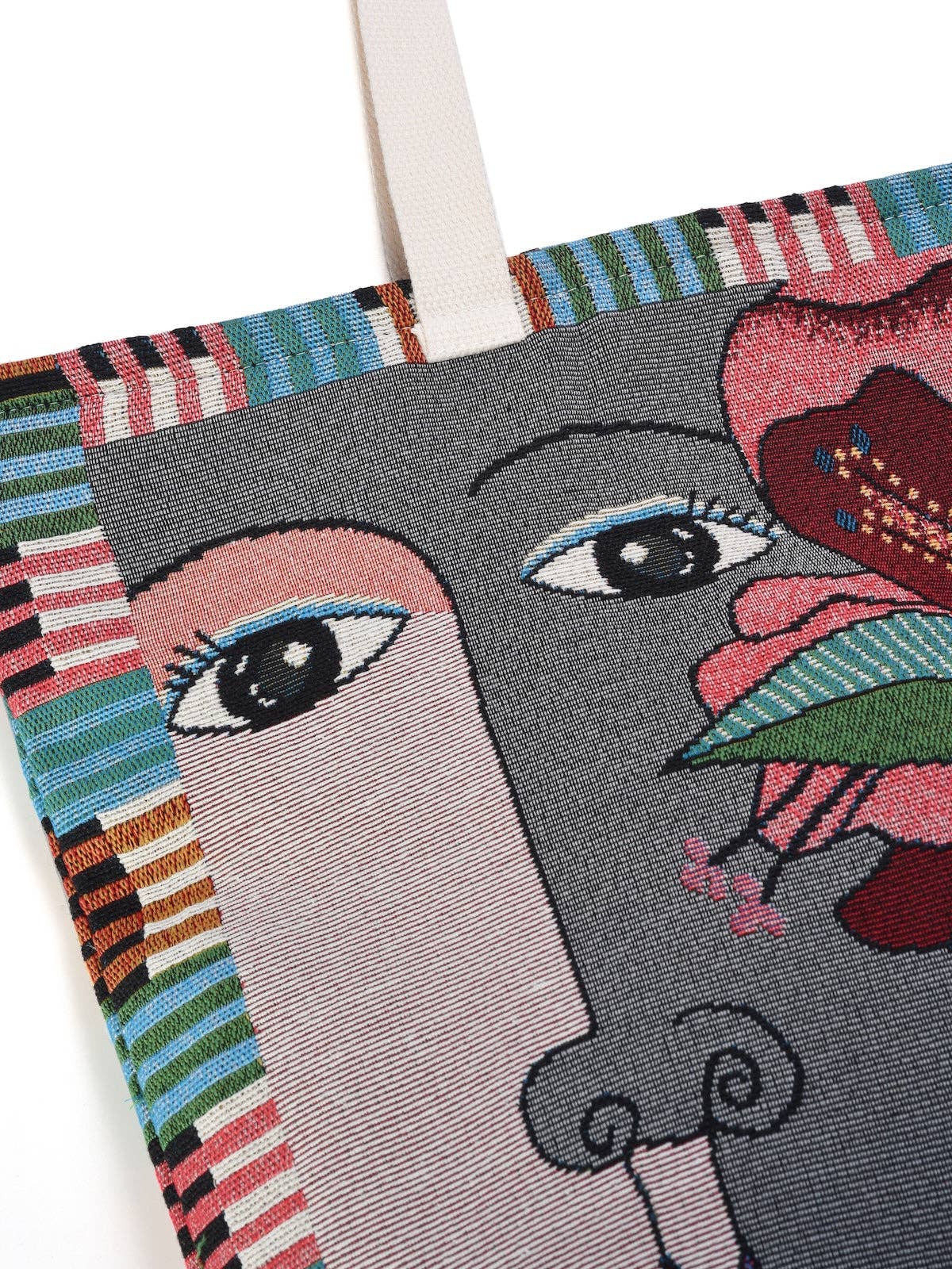 Artsy Large Embroidered Tote Bag