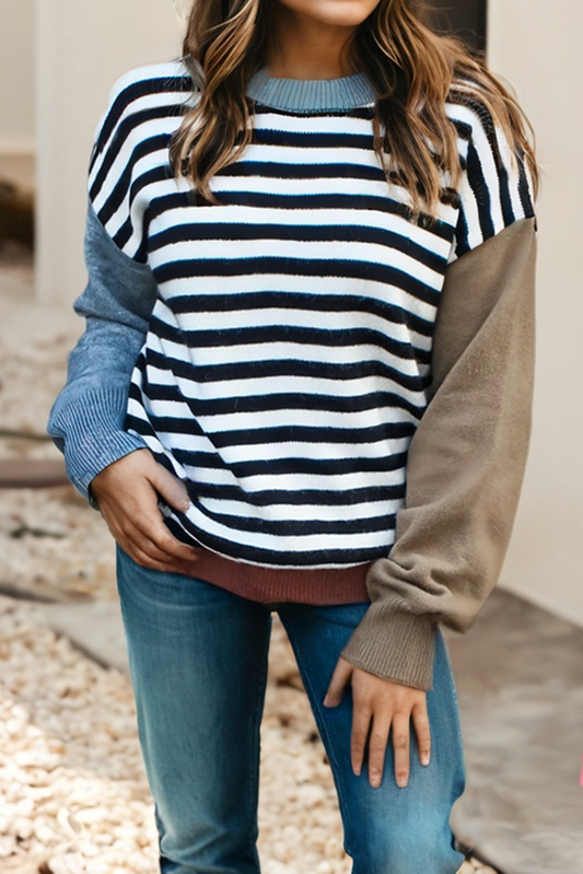 LDC Shift Striped Colorblock Sweater