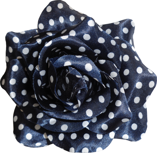 Navy Blue White Polka Dot Hair Clip