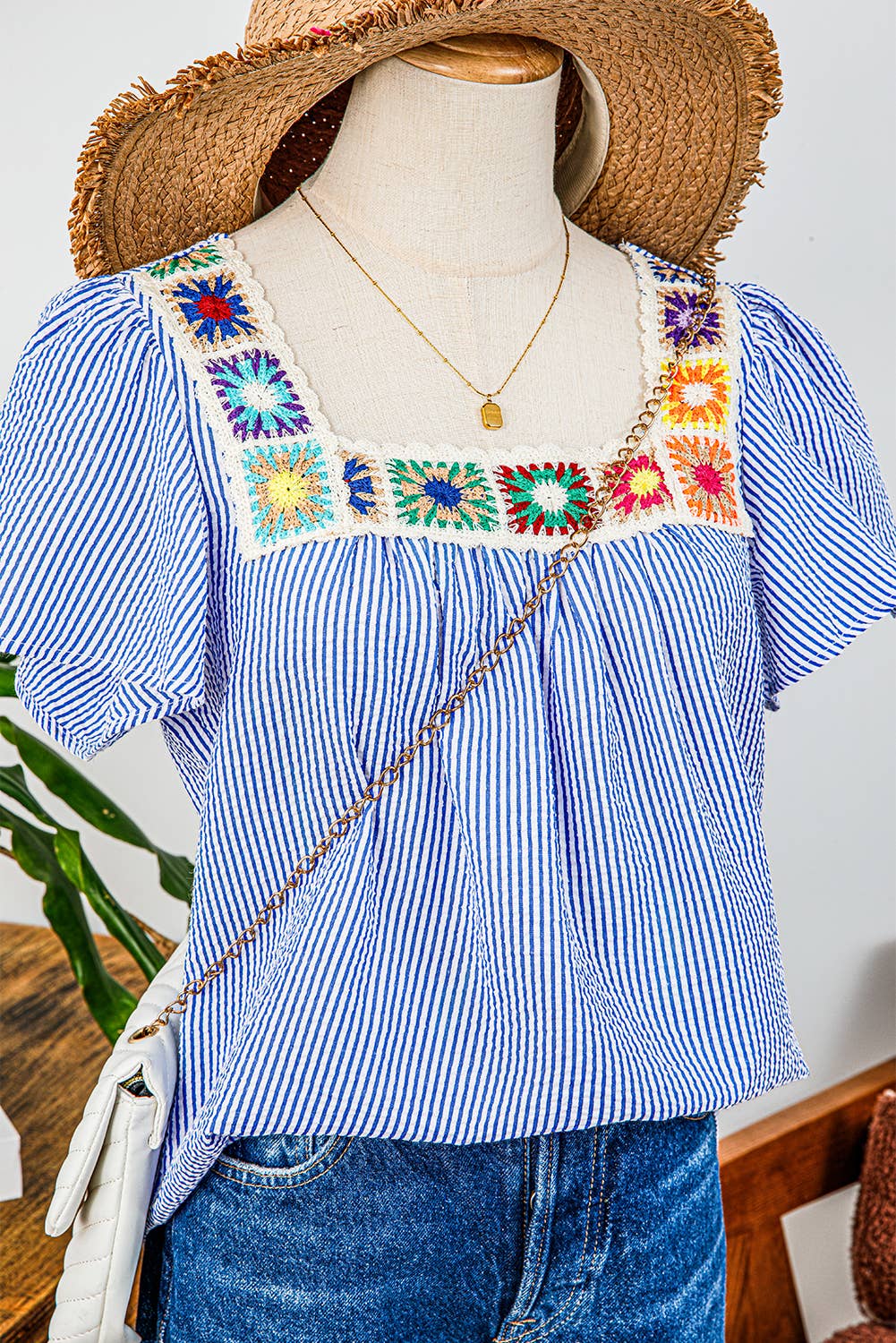 Boho Crochet Detail Blouse