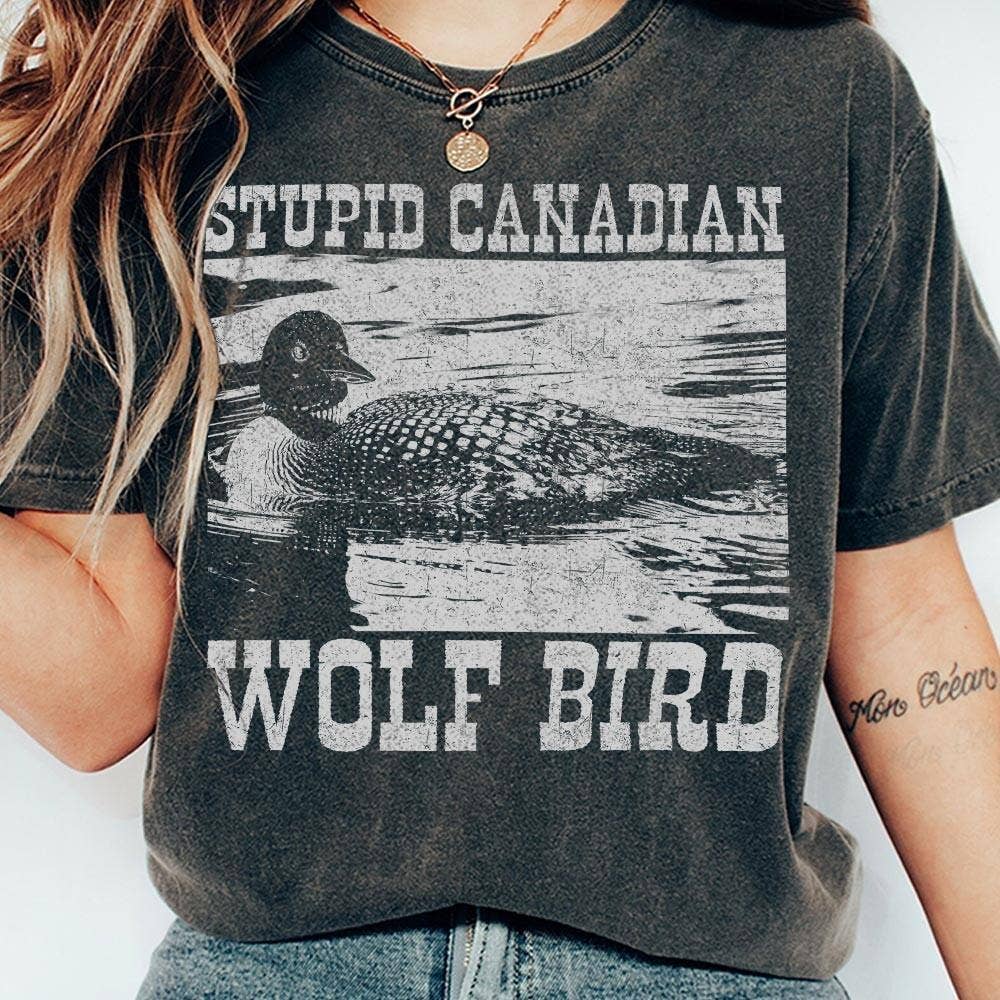 Stupid Canadian Wolf Bird Tee