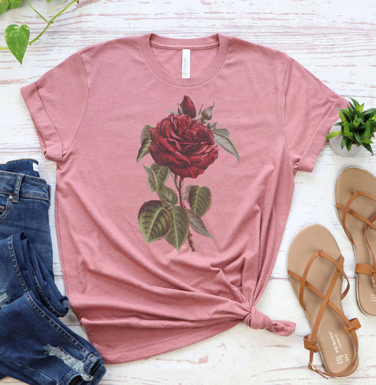 Vintage Red Rose Tee