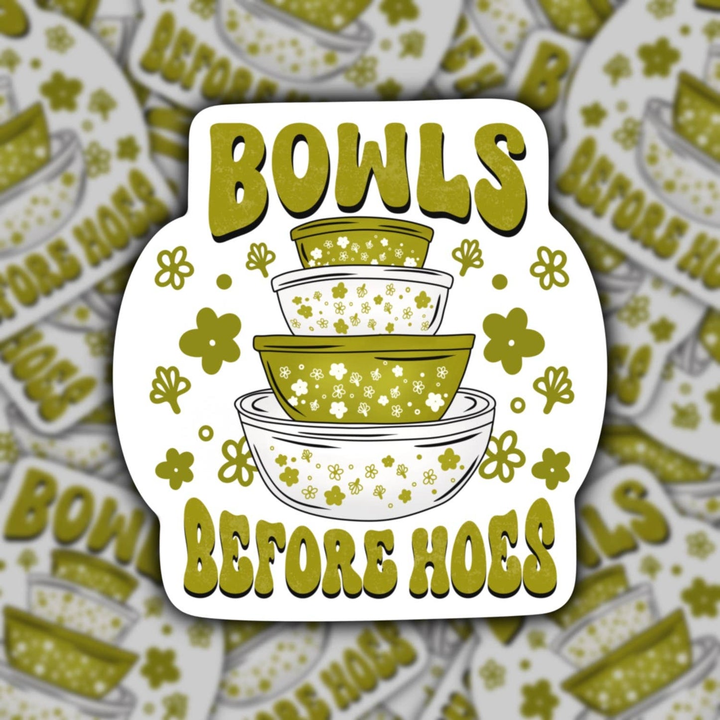 Crazy Daisy Bowls before Hoes Vintage Sticker