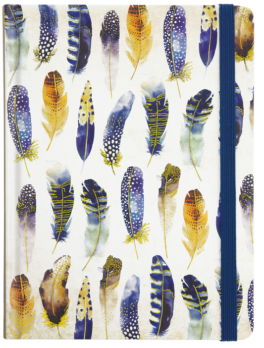 Watercolor Feathers 6-1/4'' × 8-1/4'' Journal