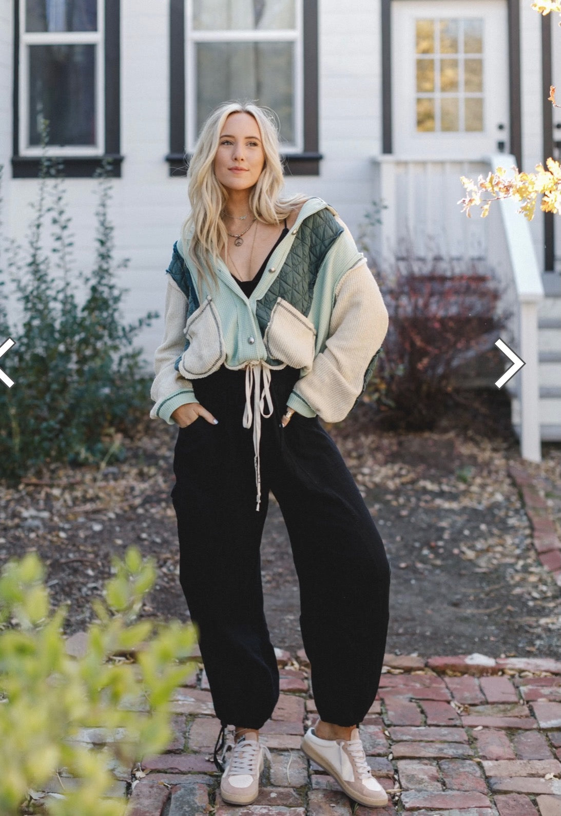 Pines & Porches Shacket – Forest & Cream Quilted Waffle Knit Jacket