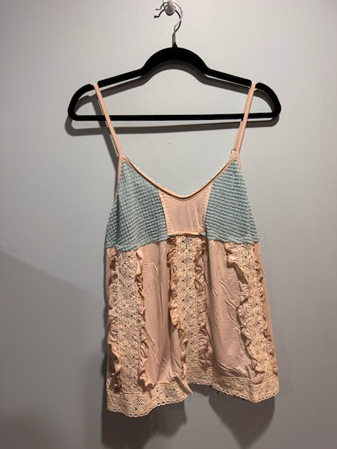 The Cottage Lace Tank – Pol Patchwork Lace Boho Cami