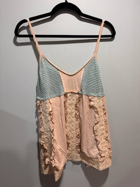 The Cottage Lace Tank – Pol Patchwork Lace Boho Cami