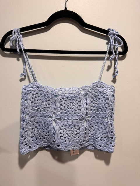 The Market Day Crochet Top – Tie Strap Granny Square Crochet Cami