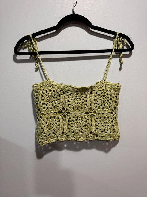 The Market Day Crochet Top – Tie Strap Granny Square Crochet Cami