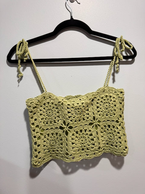 The Market Day Crochet Top – Tie Strap Granny Square Crochet Cami