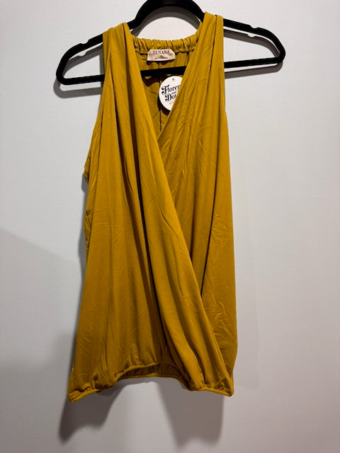 The Golden Hour Wrap Top – Draped Sleeveless Wrap Tank