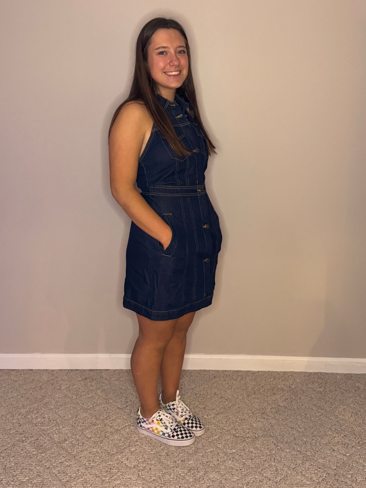 RESTYLED - Denim Backless Dress - Future Collection, Alani Noelle