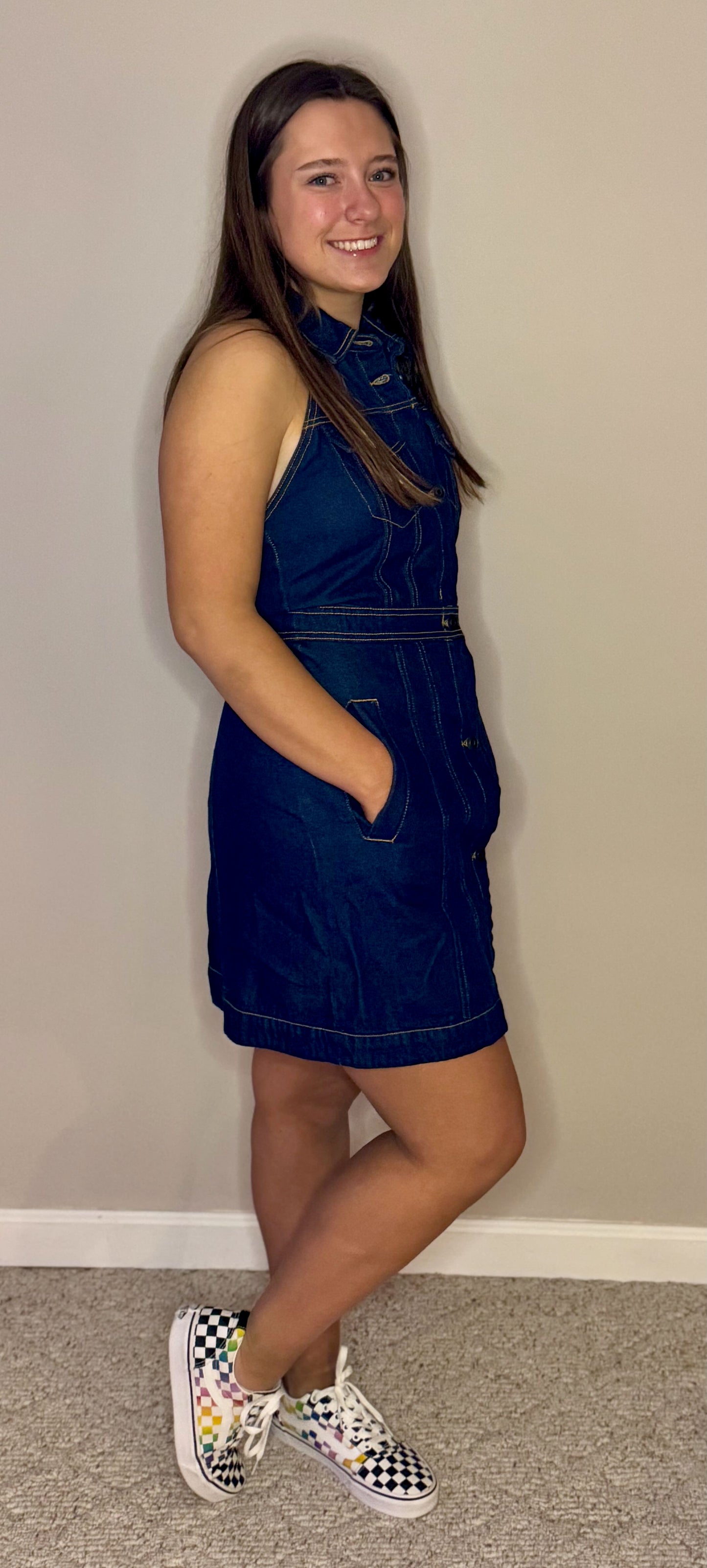RESTYLED - Denim Backless Dress - Future Collection, Alani Noelle