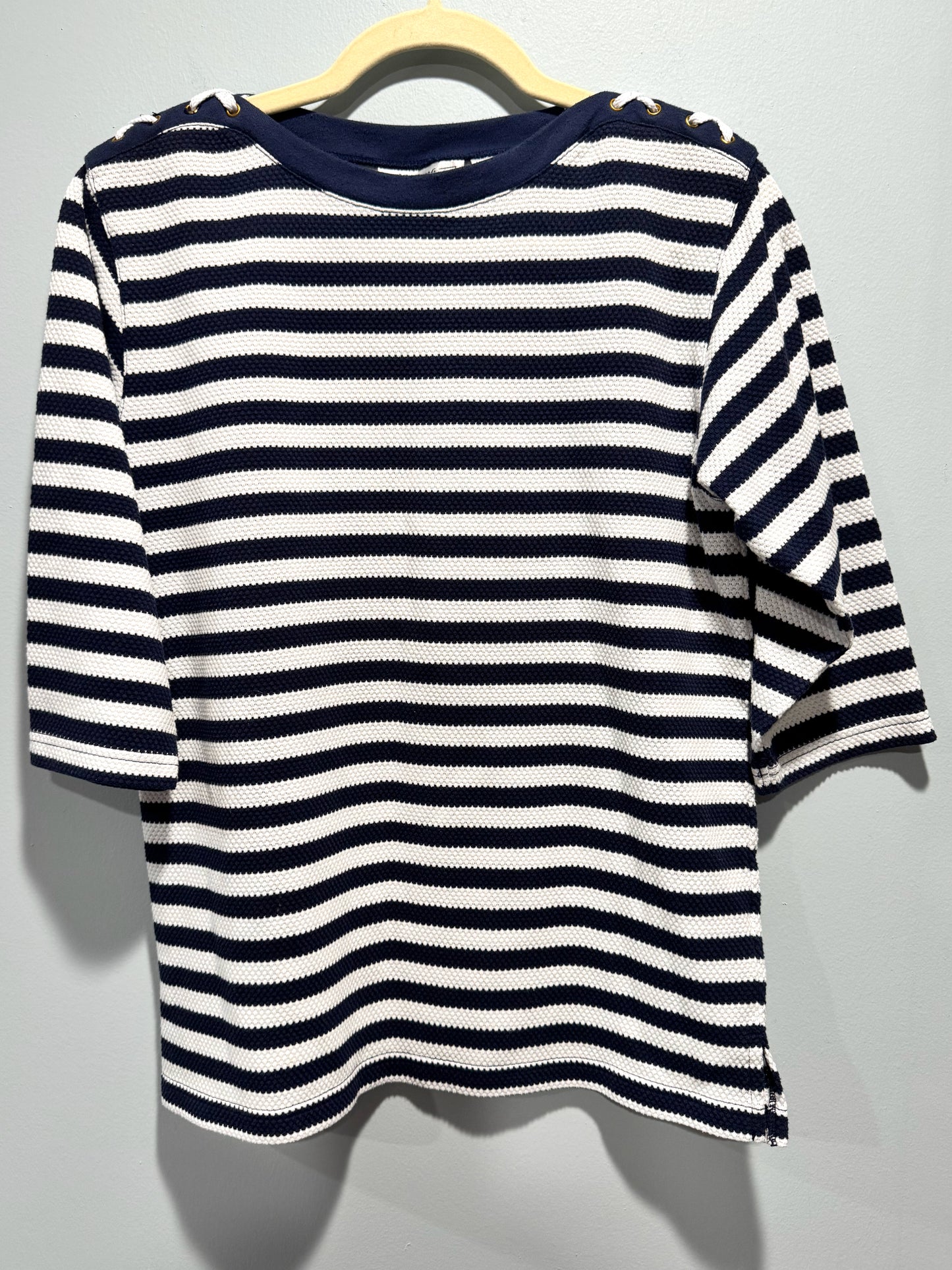 Vintage 3/4 sleeve boat neck nautical top
