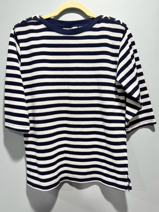 Vintage 3/4 sleeve boat neck nautical top