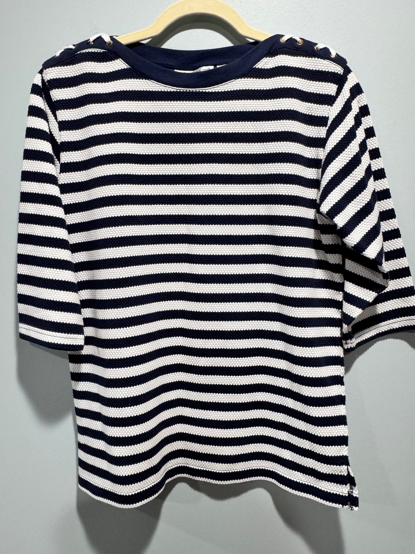 Vintage 3/4 sleeve boat neck nautical top