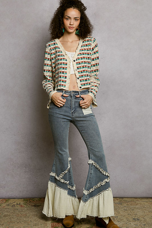 The Free Spirit Crochet Set – Multicolor Crochet Cardigan & Cami Set | 2-Piece Set