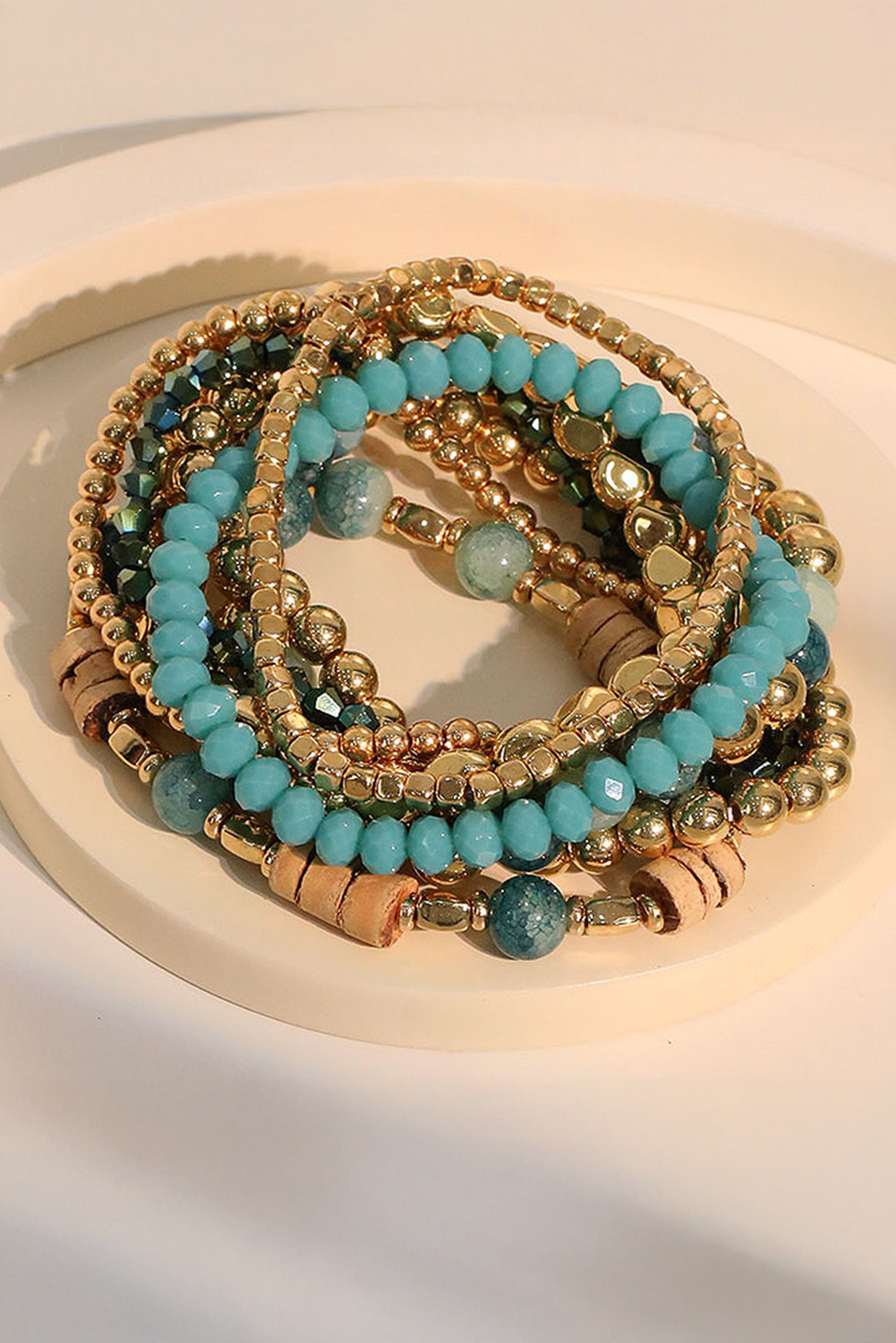 The Relaxed Boho Bracelet Set – Beaded Multi-Layer Elastic Bracelets