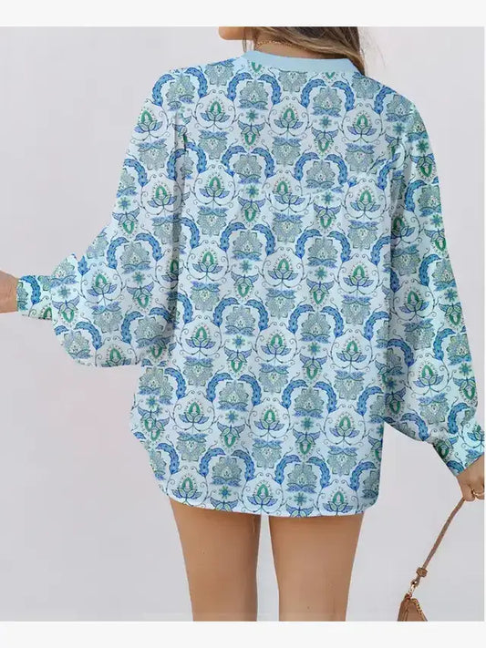The Free Spirit Paisley Top - Puff Sleeve Cotton Shirt